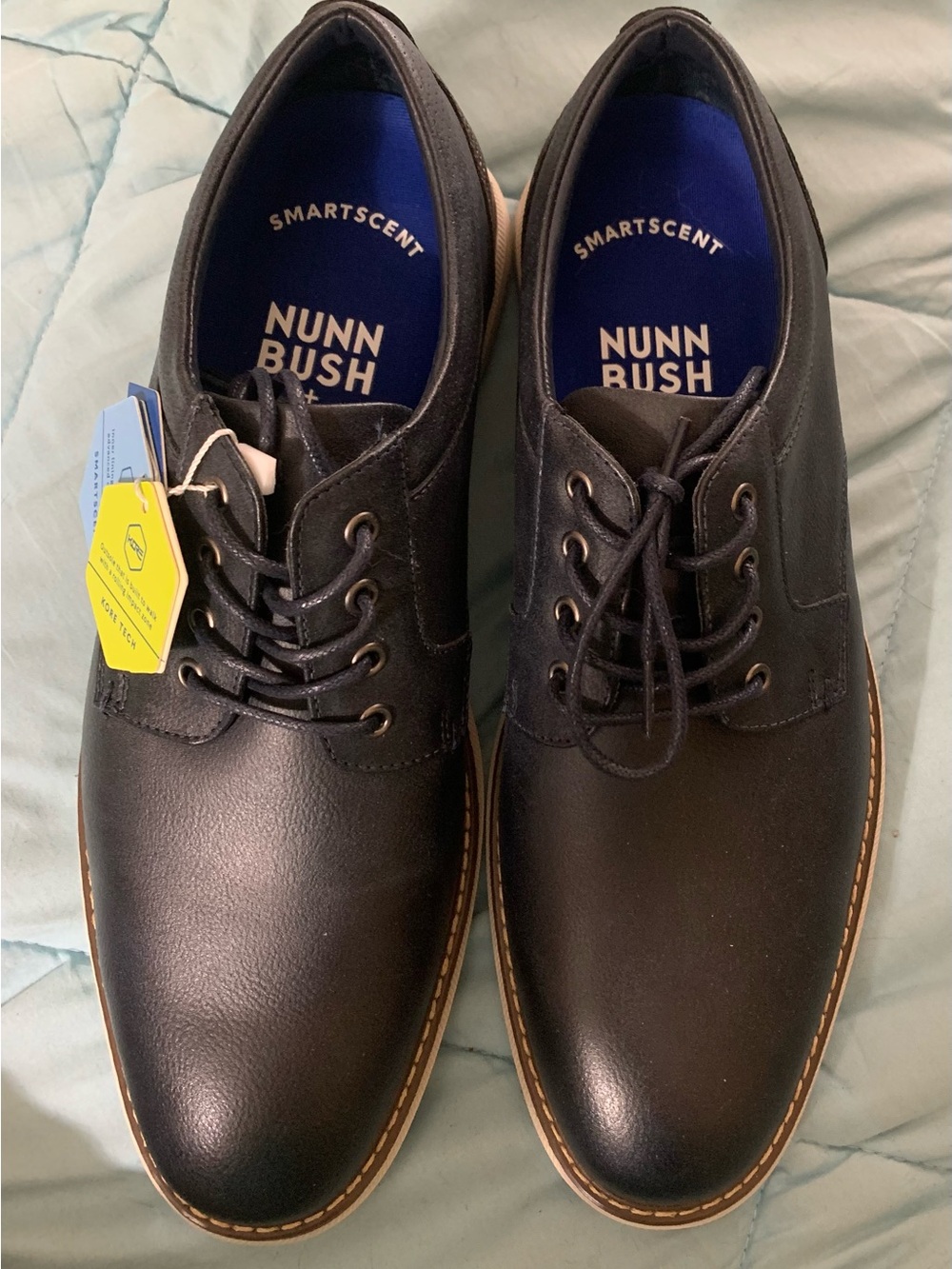 Nunn Bush Men's Navy blue Lace-Up Oxford lightweight shoes